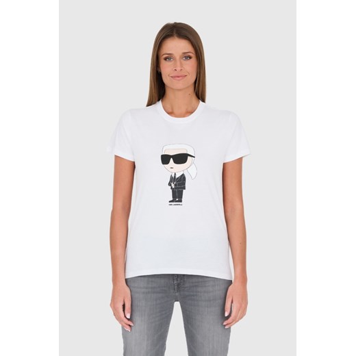 KARL LAGERFELD Biały t-shirt Karl, Rozmiar S ze sklepu outfit.pl w kategorii Bluzki damskie - zdjęcie 167766296