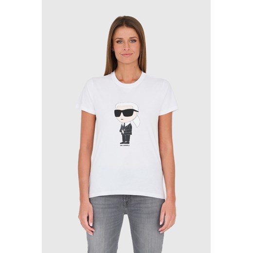 KARL LAGERFELD Biały t-shirt Karl, Wybierz rozmiar S ze sklepu outfit.pl w kategorii Bluzki damskie - zdjęcie 167766296