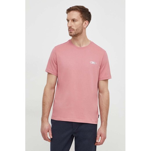 Michael Kors t-shirt bawełniany męski kolor różowy z aplikacją ze sklepu ANSWEAR.com w kategorii T-shirty męskie - zdjęcie 167770286