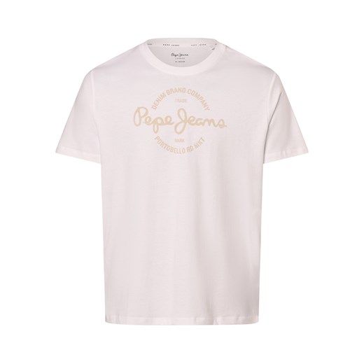 Pepe Jeans Koszulka męska - Craigton Mężczyźni Bawełna biały nadruk ze sklepu vangraaf w kategorii T-shirty męskie - zdjęcie 167771978