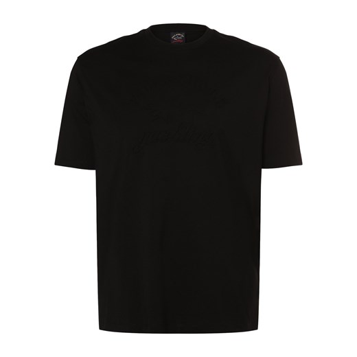 Paul & Shark Koszulka męska - duże rozmiary Mężczyźni Bawełna czarny jednolity ze sklepu vangraaf w kategorii T-shirty męskie - zdjęcie 167771999