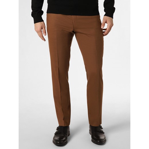 Selected Spodnie - SLHSlim-Neil Mężczyźni Slim Fit brązowy jednolity ze sklepu vangraaf w kategorii Spodnie męskie - zdjęcie 167772009