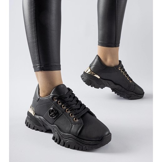 Czarne sneakersy na masywnej podeszwie Arpaia ze sklepu gemre w kategorii Buty sportowe damskie - zdjęcie 167772378