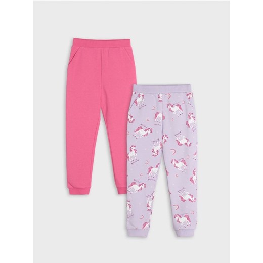 Sinsay - Spodnie dresowe 2 pack - fioletowy ze sklepu Sinsay w kategorii Spodnie dziewczęce - zdjęcie 167773269
