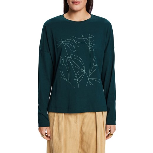 ESPRIT Koszulka w kolorze ciemnozielonym ze sklepu Limango Polska w kategorii Bluzki damskie - zdjęcie 167780007