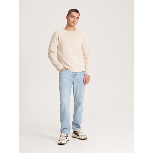 Reserved - Bawełniany sweter - beżowy ze sklepu Reserved w kategorii Swetry męskie - zdjęcie 167781509