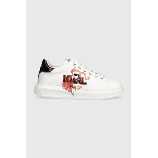 Karl Lagerfeld sneakersy skórzane KAPRI MENS CNY kolor biały KL95524F ze sklepu ANSWEAR.com w kategorii Buty sportowe męskie - zdjęcie 167784637
