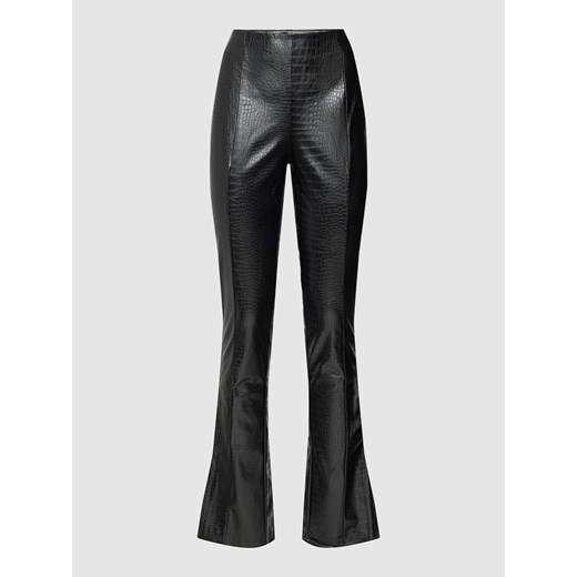Spodnie materiałowe o rozkloszowanym kroju z imitacji skóry model ‘Mollie’ ze sklepu Peek&Cloppenburg  w kategorii Spodnie damskie - zdjęcie 167785175