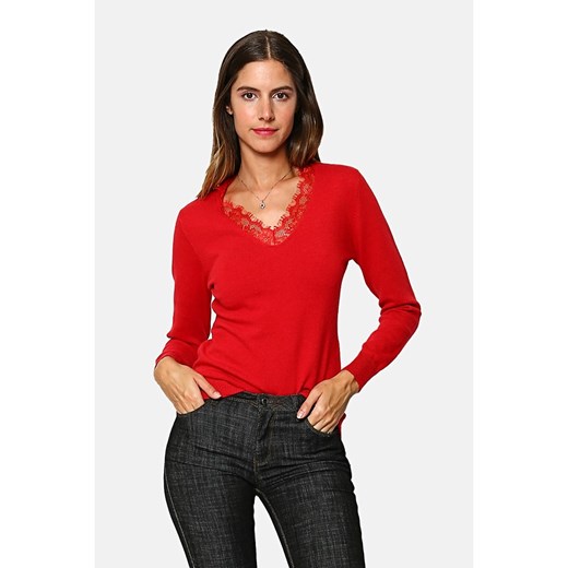 William de Faye Sweter w kolorze czerwonym ze sklepu Limango Polska w kategorii Swetry damskie - zdjęcie 167785909