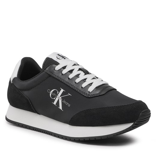 Sneakersy Calvin Klein Jeans Retro Runner Su/Ny Mono YM0YM00683 Black/White 0GJ 41 eobuwie.pl