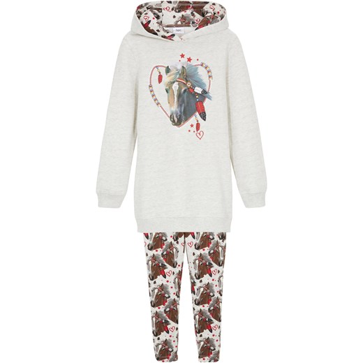 Bluza dresowa dziewczęca + legginsy (2 części), bawełna organiczna 128/134 bonprix