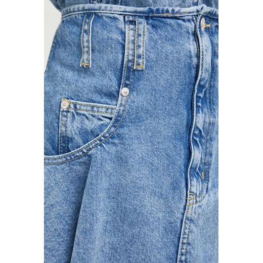 Moschino Jeans spódnica jeansowa kolor niebieski mini rozkloszowana Moschino Jeans 29 ANSWEAR.com