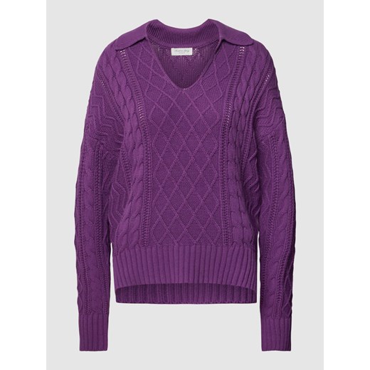 Sweter z dzianiny z wzorem warkocza ze sklepu Peek&Cloppenburg  w kategorii Swetry damskie - zdjęcie 167789145
