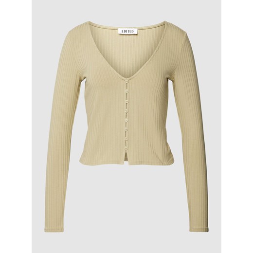 Bluzka z długim rękawem i fakturowanym wzorem model ‘Maren’ ze sklepu Peek&Cloppenburg  w kategorii Bluzki damskie - zdjęcie 167791626