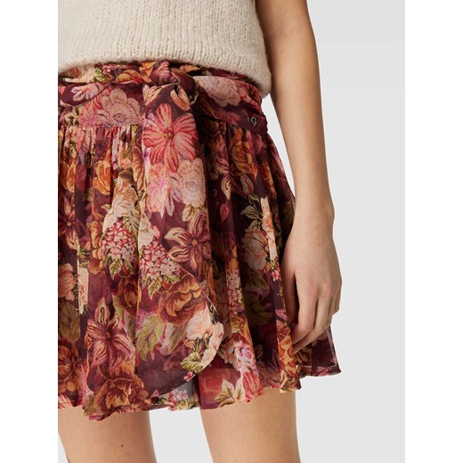 Spódnica mini z kwiatowym nadrukiem model ‘AMAN’ Guess M Peek&Cloppenburg 