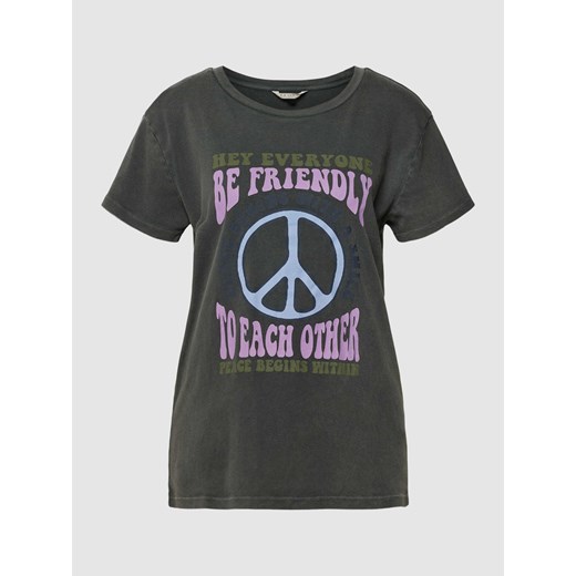 T-shirt z nadrukiem ze sloganem ze sklepu Peek&Cloppenburg  w kategorii Bluzki damskie - zdjęcie 167794278