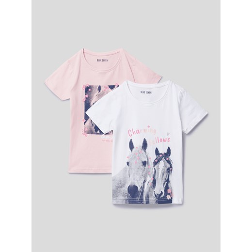 T-shirt z nadrukiem z motywem w zestawie 2 szt. ze sklepu Peek&Cloppenburg  w kategorii Bluzki dziewczęce - zdjęcie 167795775