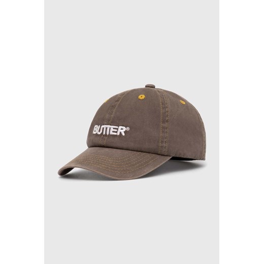 Butter Goods czapka z daszkiem bawełniana Rounded Logo 6 Panel Cap kolor brązowy z aplikacją BGQ423D15301 ze sklepu PRM w kategorii Czapki z daszkiem męskie - zdjęcie 167798499