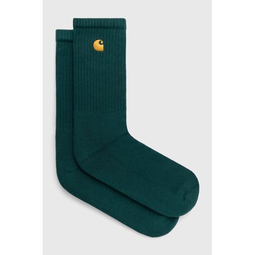 Carhartt WIP skarpetki Chase Socks męskie kolor zielony I029421.1YWXX ze sklepu PRM w kategorii Skarpetki męskie - zdjęcie 167798515