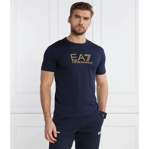 T-shirt męski Emporio Armani niebieski na lato 