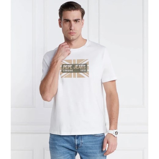 T-shirt męski Pepe Jeans biały z krótkim rękawem