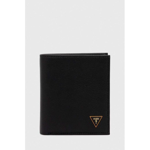 Guess portfel skórzany SCALA męski kolor czarny SMSCLE LEA22 ze sklepu ANSWEAR.com w kategorii Portfele męskie - zdjęcie 167801045