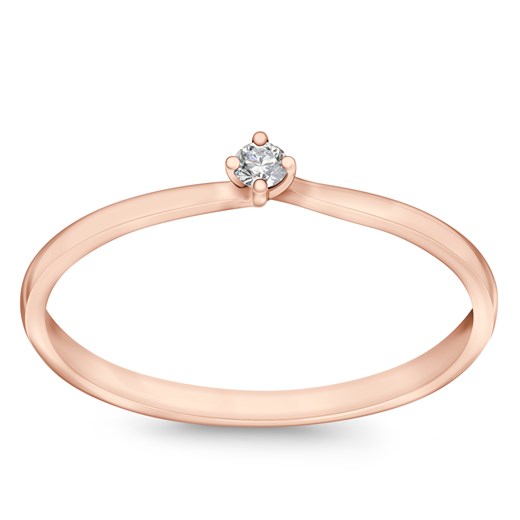 Pierścionek z różowego złota z diamentem - Valentine ze sklepu YES.pl w kategorii Pierścionki - zdjęcie 167801817