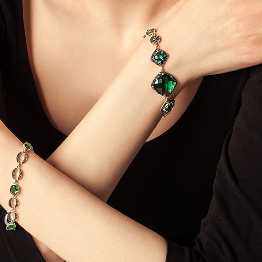 Bransoletka zielona Markazyty - Biżuteria Yes 