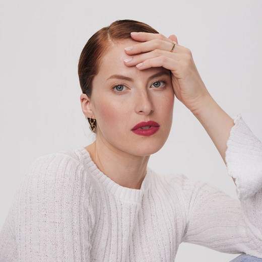 Kolczyki srebrne pozłacane - serca - Love Love - Biżuteria Yes One Size YES.pl