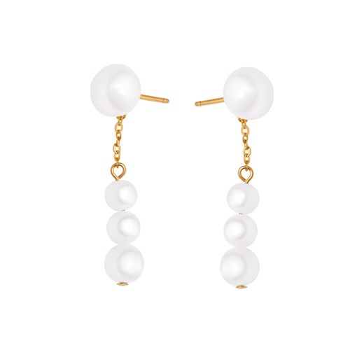 Kolczyki srebrne pozłacane z perłami - Pearls ze sklepu YES.pl w kategorii Kolczyki - zdjęcie 167803135