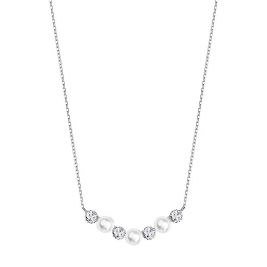 Naszyjnik srebrny z perłami i cyrkoniami - Pearls of Sky ze sklepu YES.pl w kategorii Naszyjniki - zdjęcie 167803666