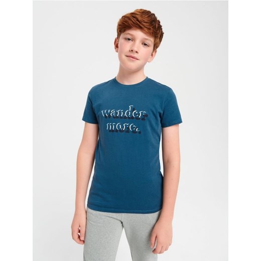 Sinsay - Koszulka z nadrukiem - mid blue ze sklepu Sinsay w kategorii T-shirty chłopięce - zdjęcie 167807149