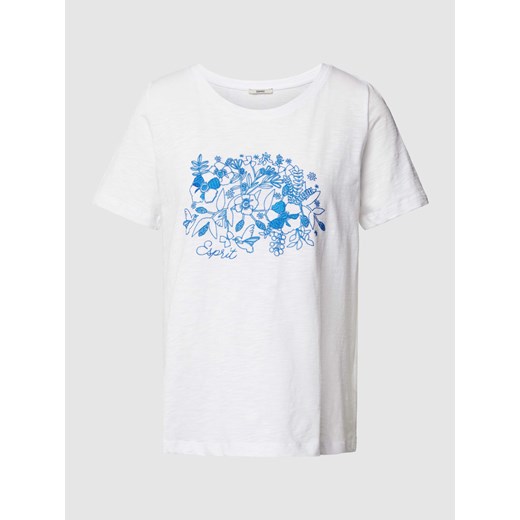 T-shirt z haftem w kwiaty Esprit L wyprzedaż Peek&Cloppenburg 