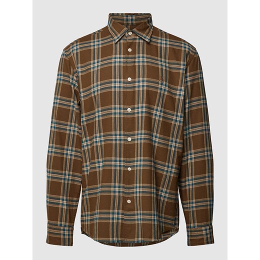 Koszula casualowa o kroju regular fit ze wzorem w szkocką kratę i wyhaftowanym logo ze sklepu Peek&Cloppenburg  w kategorii Koszule męskie - zdjęcie 167809427