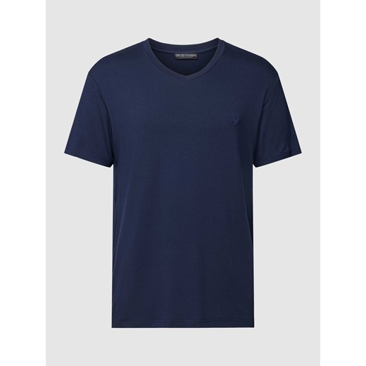 T-shirt z wyhaftowanym logo model ‘DELUXE’ Emporio Armani L wyprzedaż Peek&Cloppenburg 