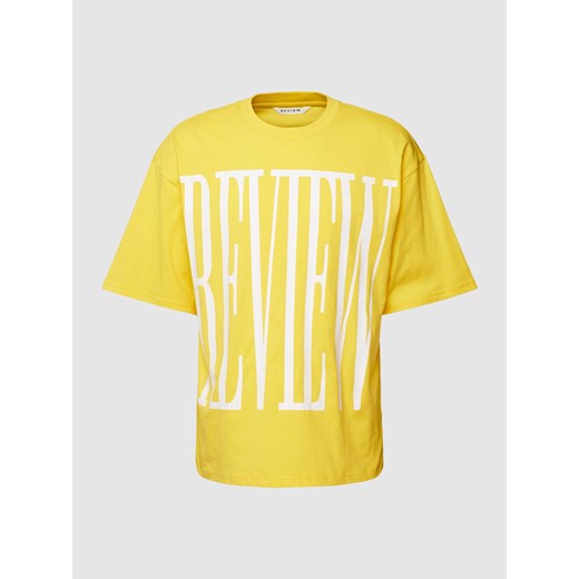 Review t-shirt męski żółty z krótkim rękawem 