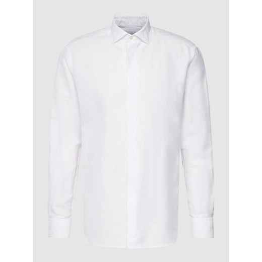 Koszula premium o kroju slim fit z dodatkiem lnu premium model ‘Kent’ ze sklepu Peek&Cloppenburg  w kategorii Koszule męskie - zdjęcie 167810627