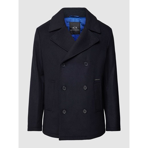 Krótki płaszcz z kołnierzem z połami model ‘Caban’ Armani Exchange XXL wyprzedaż Peek&Cloppenburg 