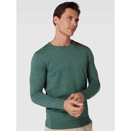 Sweter z dzianiny z wyhaftowanym logo model ‘BASIC’ Tom Tailor XXXL okazja Peek&Cloppenburg 