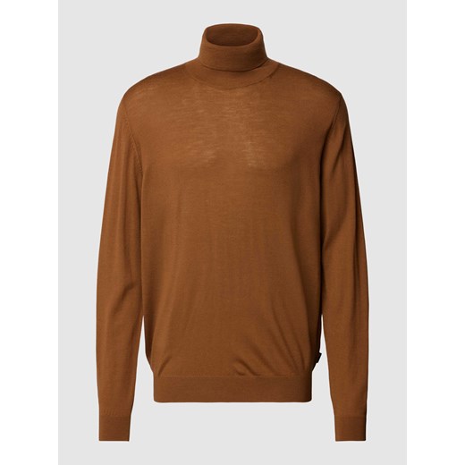 Sweter z wywijanym kołnierzem w jednolitym kolorze ze sklepu Peek&Cloppenburg  w kategorii Swetry męskie - zdjęcie 167815149