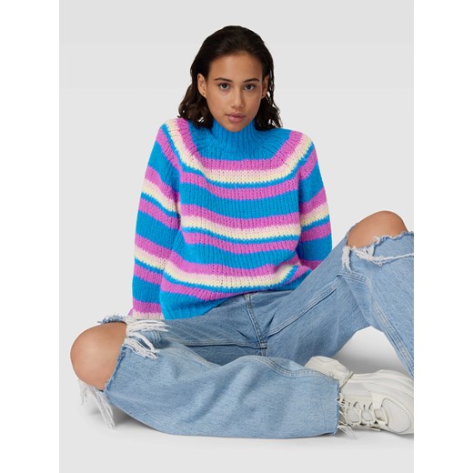 Sweter z dzianiny ze wzorem w paski model ‘NARMANELL’ Pieces XL wyprzedaż Peek&Cloppenburg 
