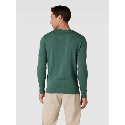 Sweter z dzianiny z wyhaftowanym logo model ‘BASIC’ Tom Tailor XXL wyprzedaż Peek&Cloppenburg 