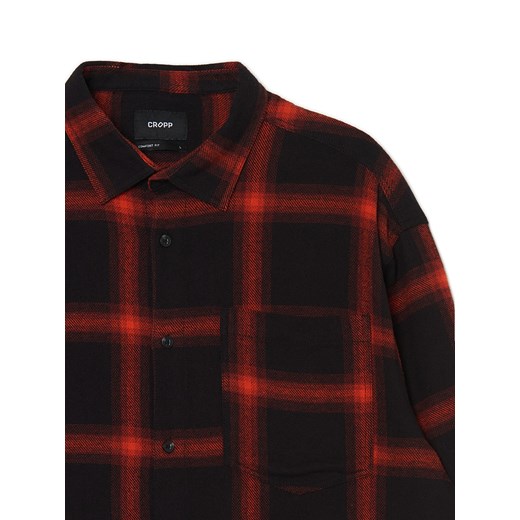 Cropp - Czerwona flanelowa koszula w kratę - czerwony ze sklepu Cropp w kategorii Koszule męskie - zdjęcie 167839047