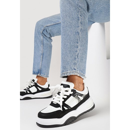 Czarne Sneakersy z Szerokimi Sznurówkami Platinia ze sklepu born2be.pl w kategorii Buty sportowe damskie - zdjęcie 167842386