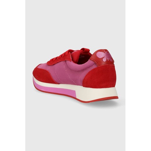 Buty sportowe damskie Max Mara sneakersy na wiosnę czerwone sznurowane 