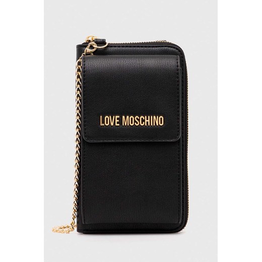 Love Moschino portfel damski kolor czarny ze sklepu ANSWEAR.com w kategorii Portfele damskie - zdjęcie 167843358