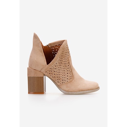 Khaki ażurowe botki na słupku Higuera Zapatos 39 promocyjna cena Zapatos