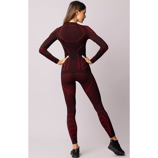 Termoaktywne legginsy damskie czarno-czerwone Rapid, Kolor czarno-czerwony, Rozmiar L, Spaio ze sklepu Intymna w kategorii Spodnie damskie - zdjęcie 167845699