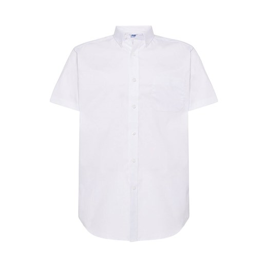 JK Collection koszula męska biała z krótkimi rękawami casualowa 