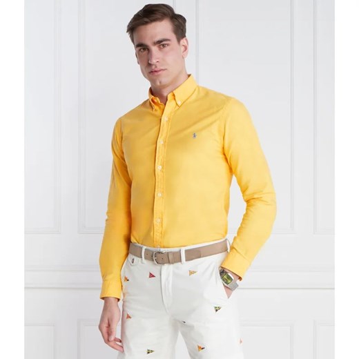Koszula męska żółta Polo Ralph Lauren z długimi rękawami casualowa 